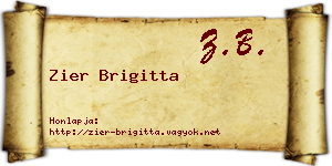 Zier Brigitta névjegykártya